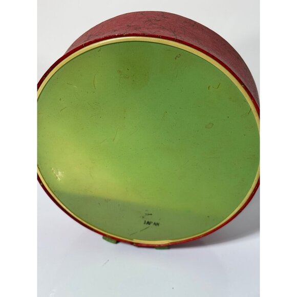 Vtg Japanese Round Diorama Box Kokeshi Figures Mirror Wooden - Picture 5 of 9